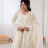 Off White Lucknowi Anarkali Suit Set
