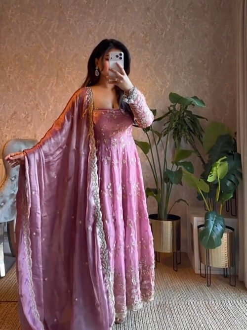 Carnival Pink Heavy Anarkali Suit Set