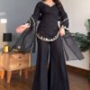 Black Roman Silk Palazzo Suit