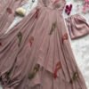 Old Rose Georgette Handpainted Anarkali Suit