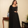 Black Georgette Lucknowi Work Anarkali Suit Set