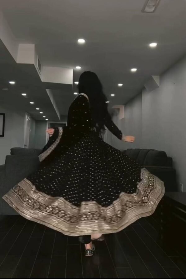 Black Sequins Work Suratikart Anarkali Suit Set