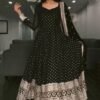 Black Sequins Work Suratikart Anarkali Suit Set