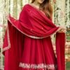 Red Wedding Wear Heavy Embroidered Anarkali Suit