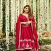 Red Wedding Wear Heavy Embroidered Anarkali Suit