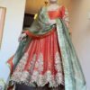 Orange Wedding Wear Anarkali Suit Set