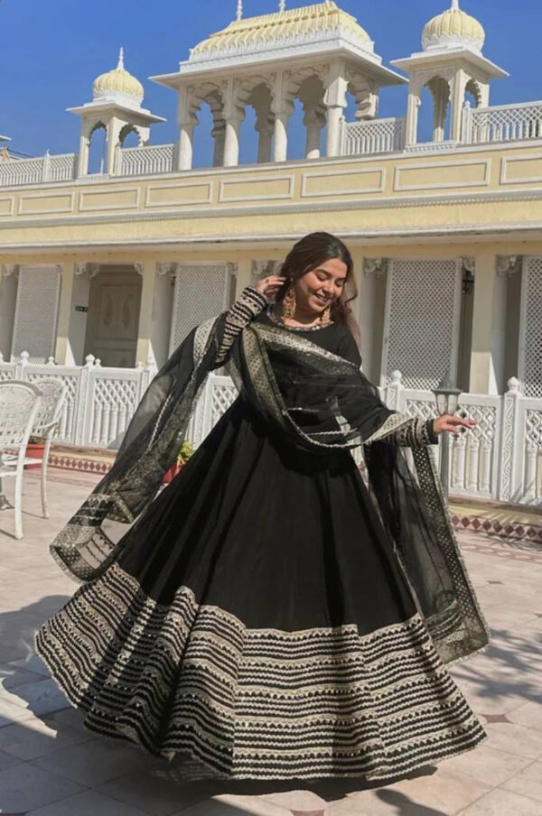 Black Noor Anarkali Gown Suit Set
