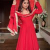 Red Color Wedding Wear Anarkali Suit Set