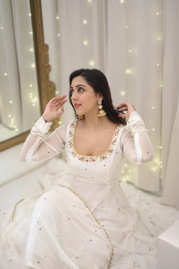 Gorgeous Apsara White Anarkali Suit Set