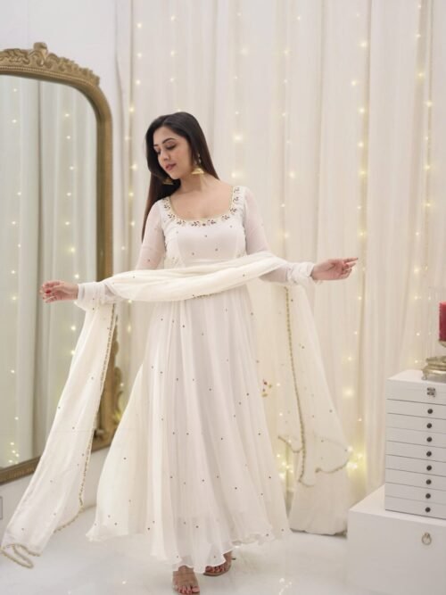 Gorgeous Apsara White Anarkali Suit Set
