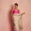 Kamal Beige Organza Silk Saree