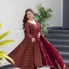 Maroon Cotton Ajrakh Print Anarkali Suit Set