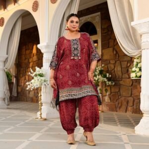 Maroon Printed Co Ord Set