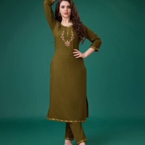 Olive Green Elegant Kurta Set